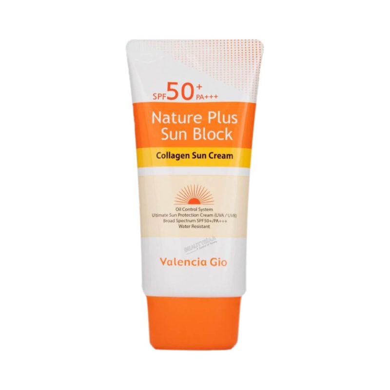 valencia gio nature plus sun block collagen sun cream